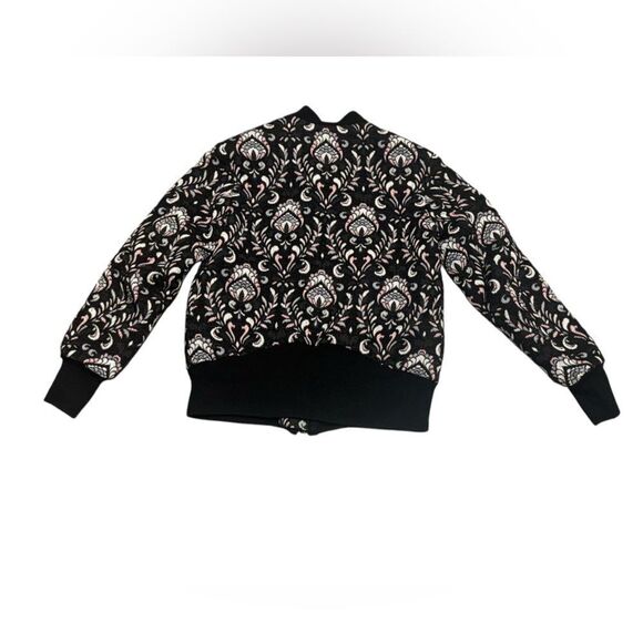 Women’s THE KOOPLES JAQUARD FOILAGE black & white bomber jacket size small - Picture 3 of 7